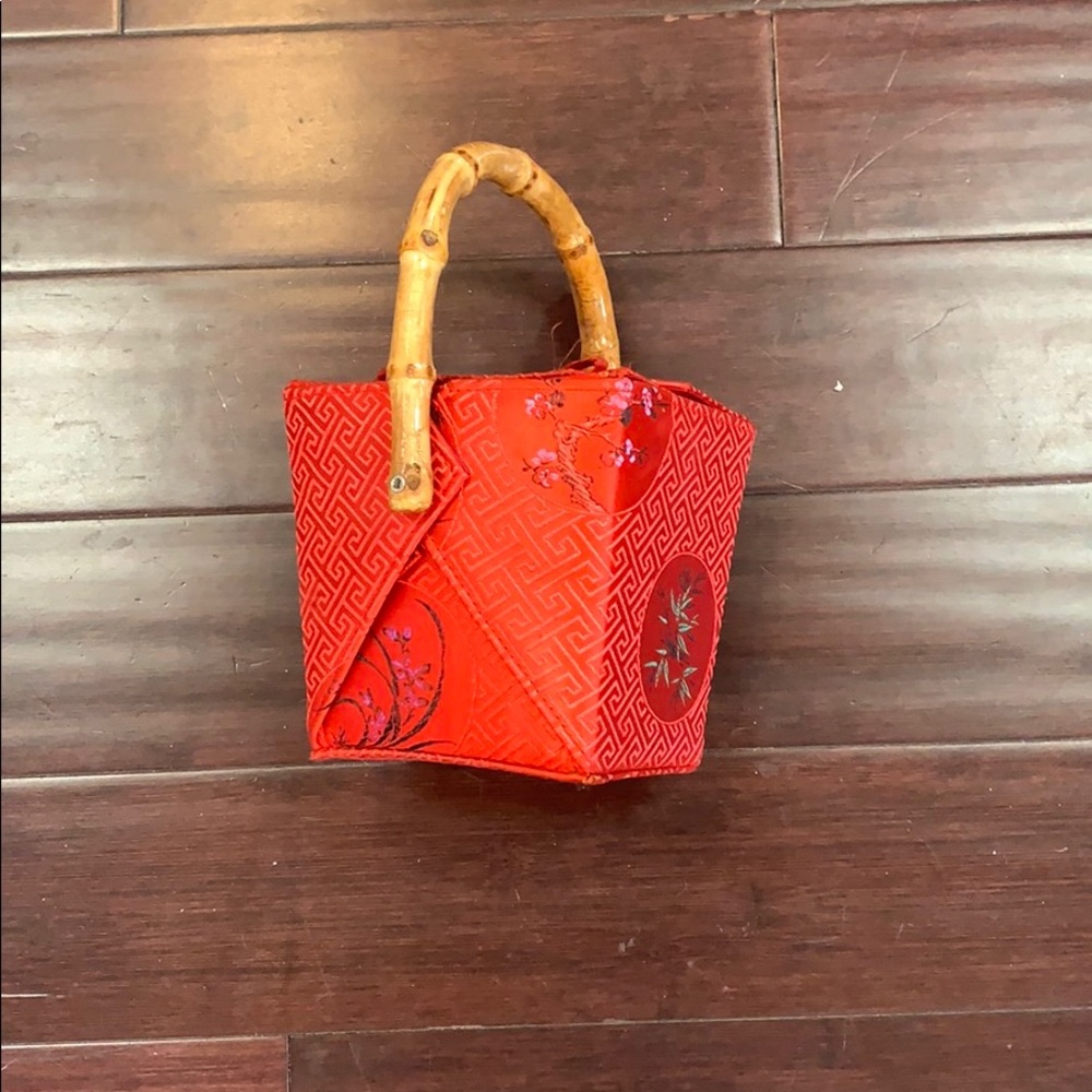 Red silk novelty purse